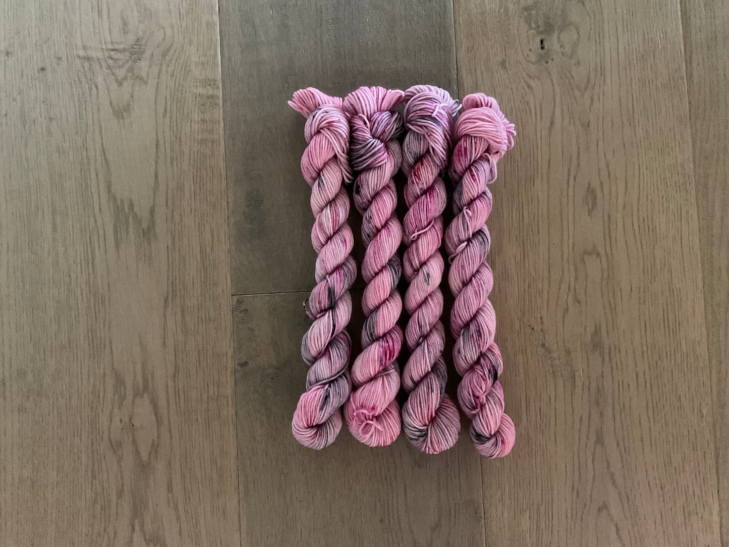 Mini Polkadotty Pink Fingering Skein