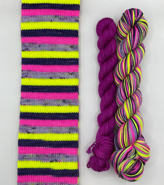 Lavender Lemonade Fingering Self striping sock set