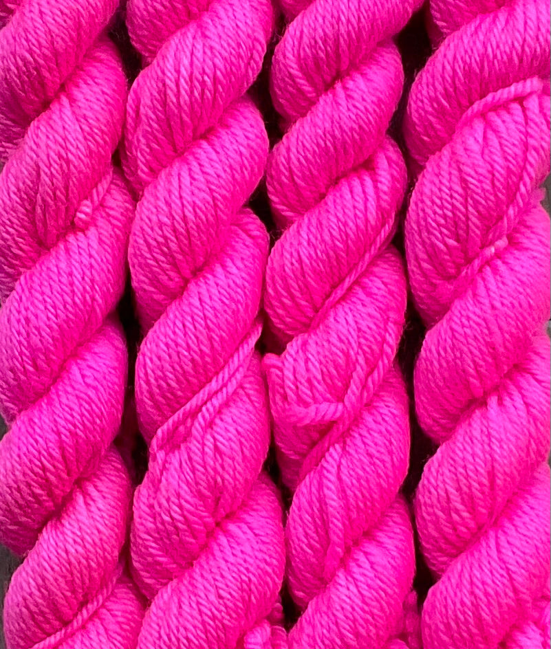 Mini Worsted Neon Pink Skein