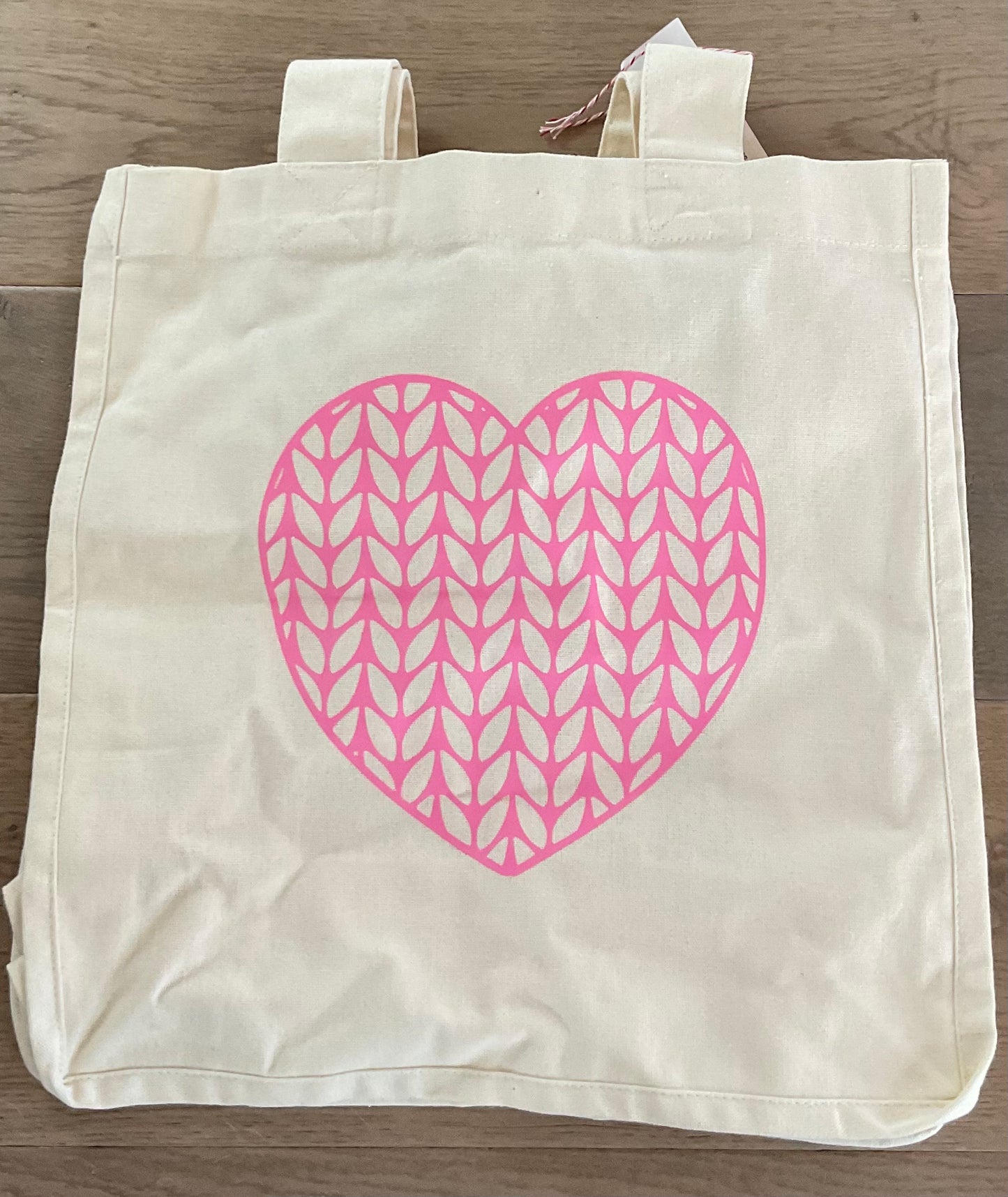 Knitted Heart Tote Bags