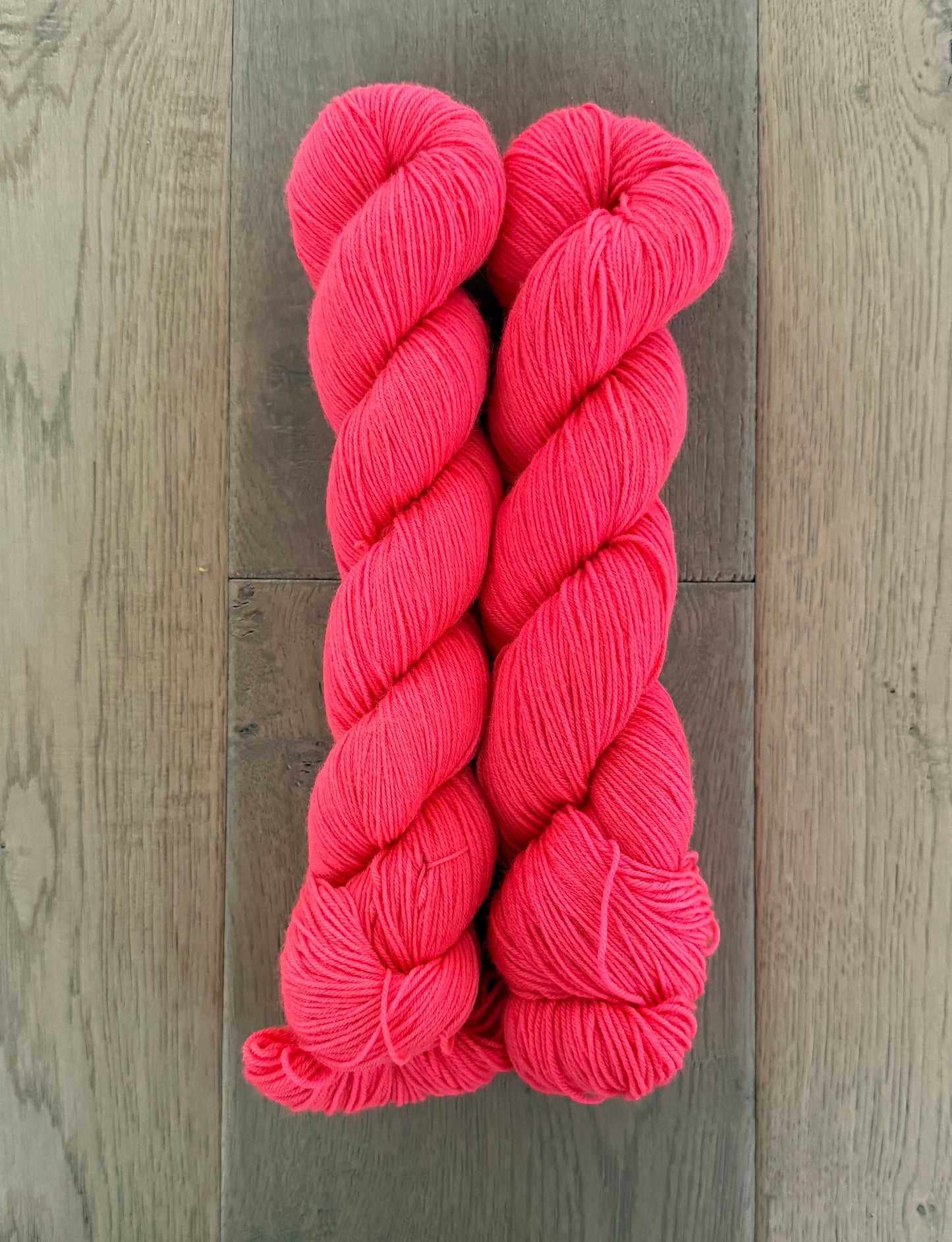 Neon Coral Fingering Skein