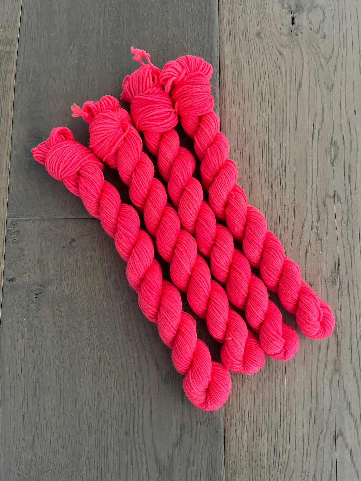 Mini Fingering Neon Coral Skein