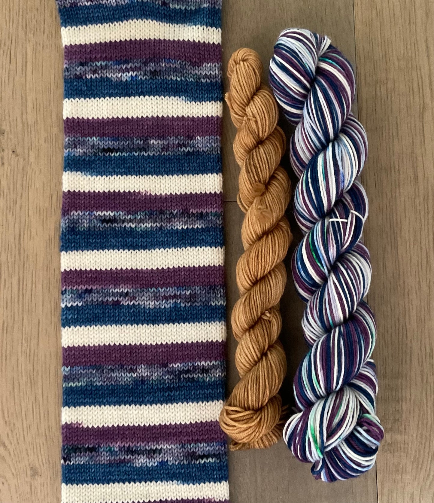 Blueberry Cheesecake Fingering Self-Striping Sock Set