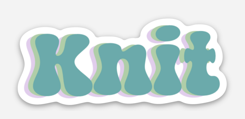 Retro Knit Vinyl Sticker