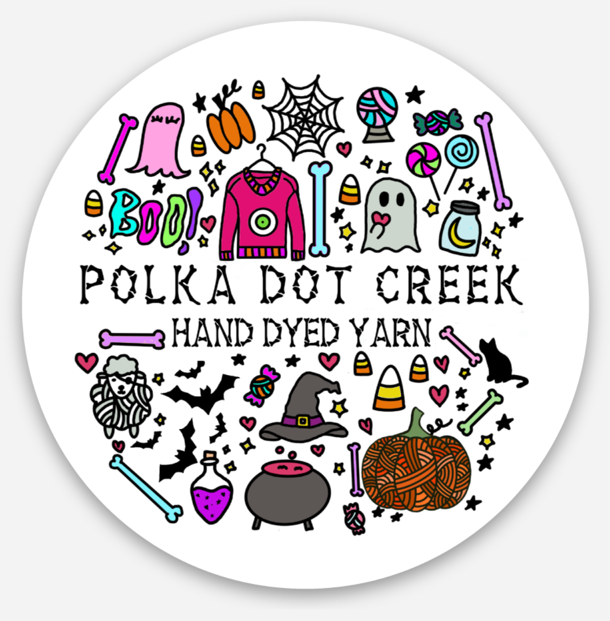 Fall Polka Dot Creek Vinyl Sticker