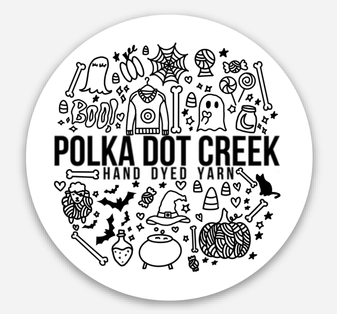 Fall Polka Dot Creek Vinyl Sticker