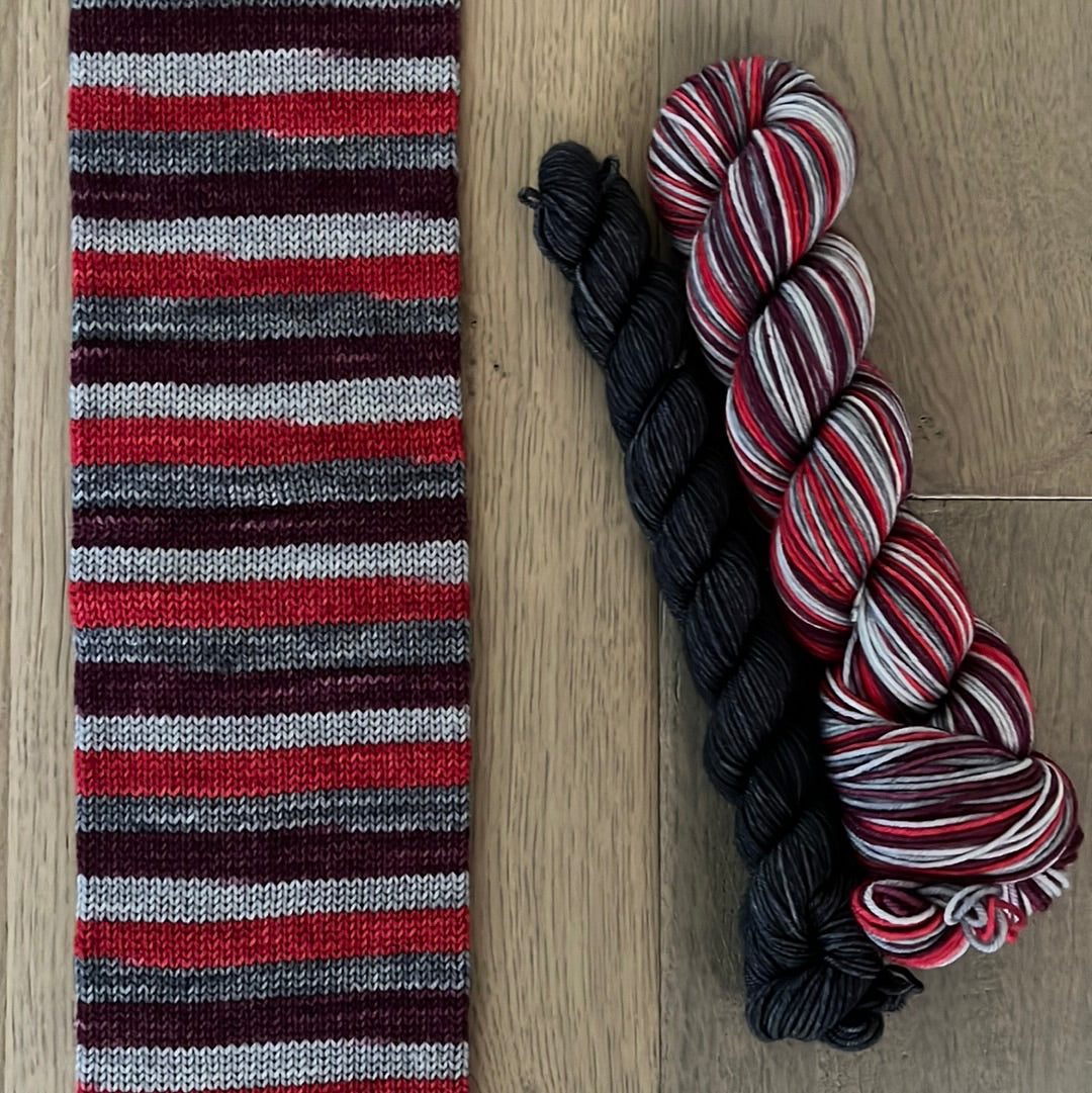 Buffalo Plaid Fingering Self-Striping Sock Set