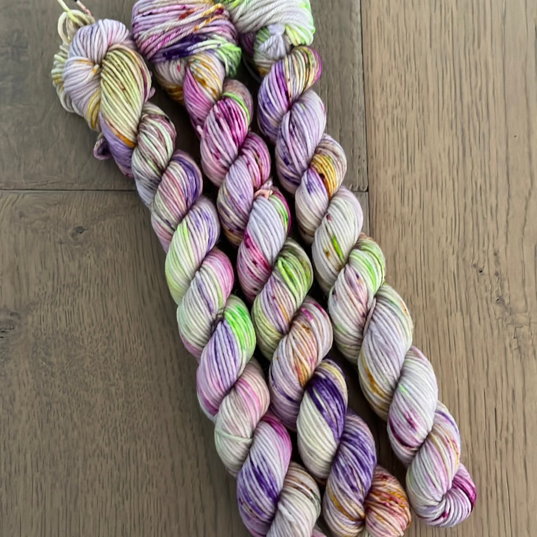 Mini Pansies Fingering Skein