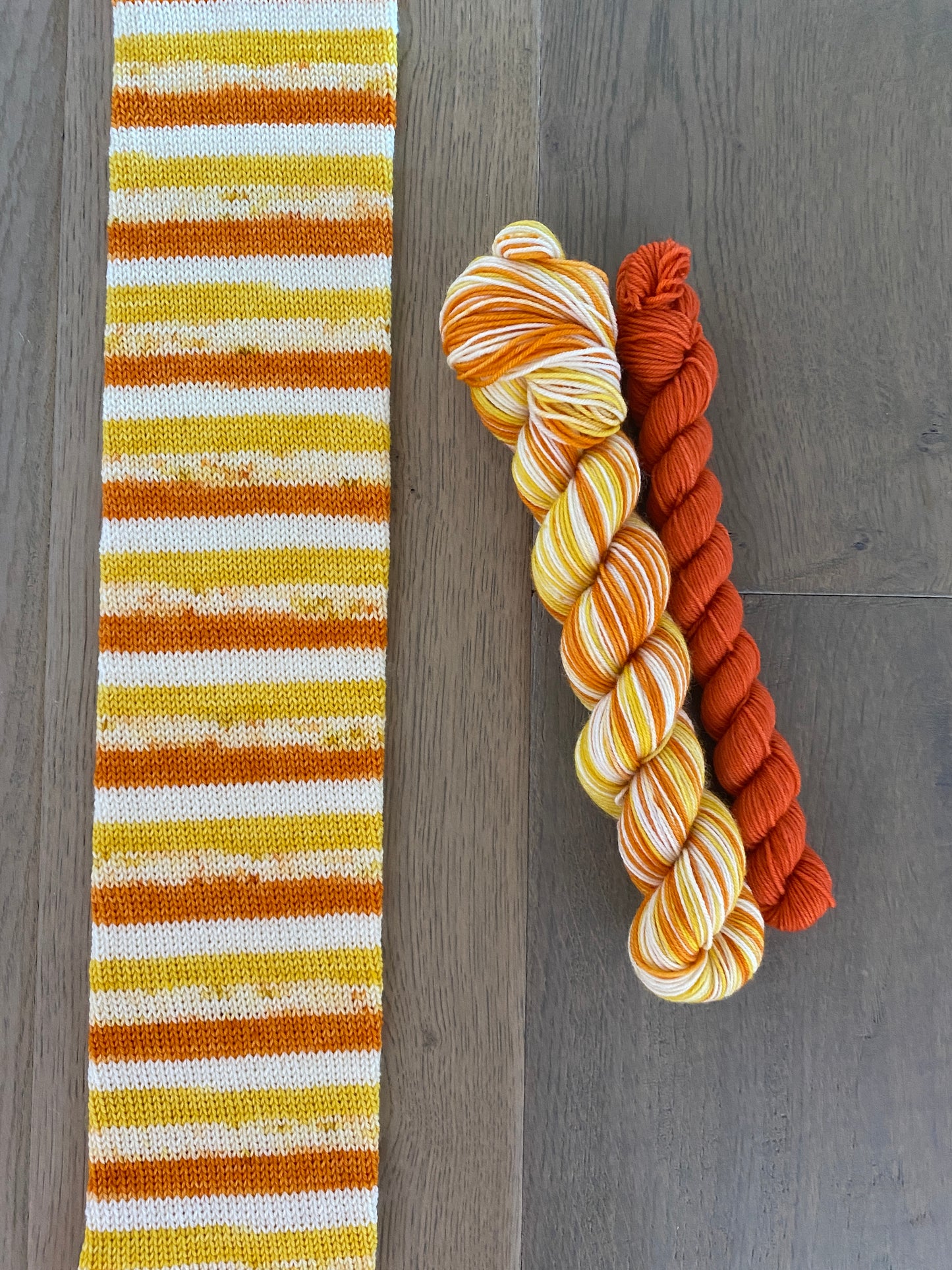 Candy Corn Fingering Self-Striping Sock Set
