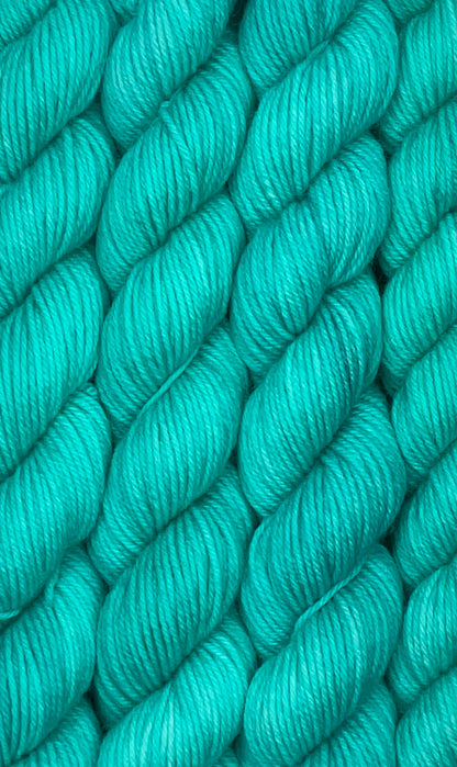 Mini Bright Aqua Fingering Skein