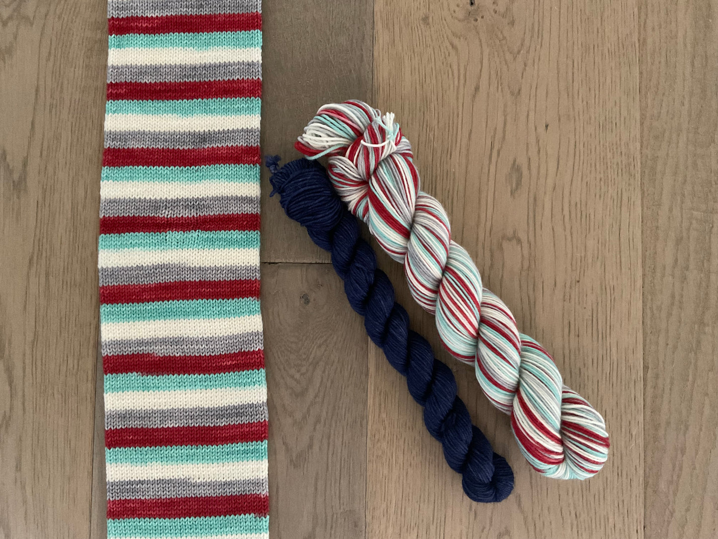 Sleigh Ride Fingering Self Striping Sock Set