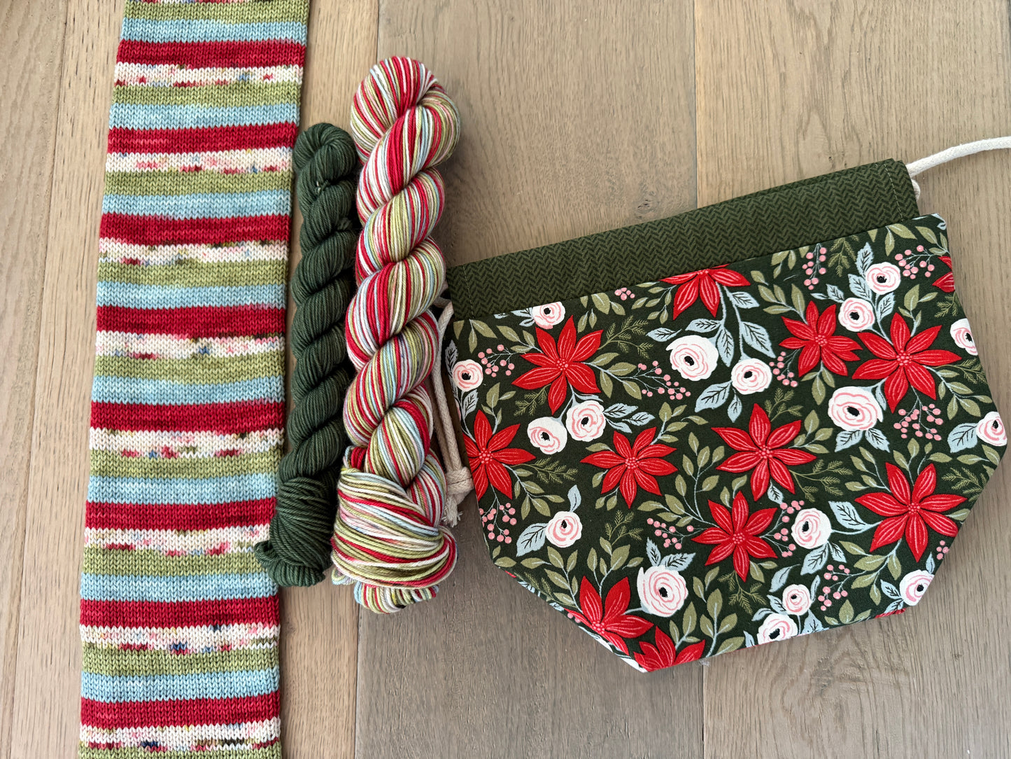 Feeling Festive Project bag and self striping sock set