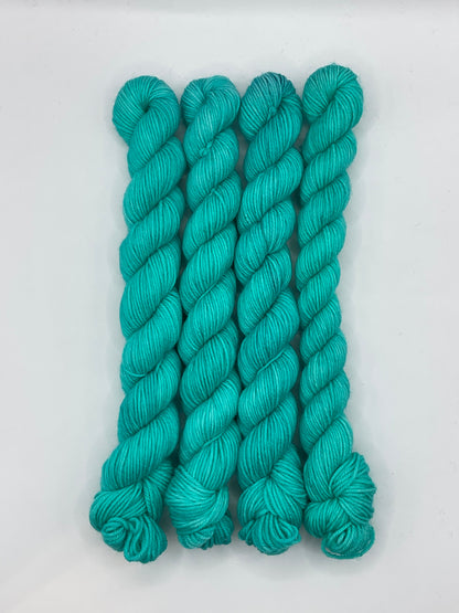 Mini Bright Aqua Fingering Skein