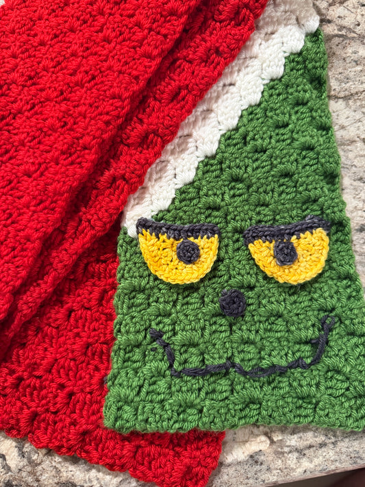 Grinch C2C crochet Scarf- PDF