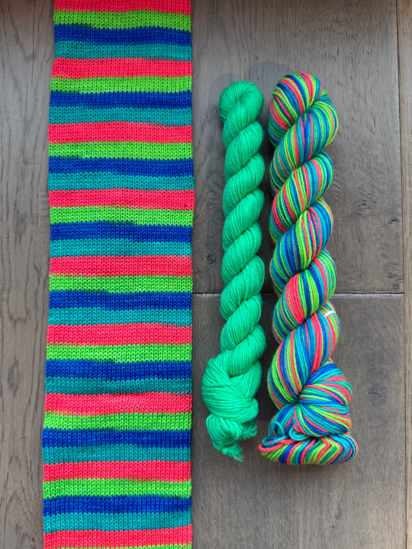 "What are you knitting? A MANSION?!!" Fingering self striping sock set