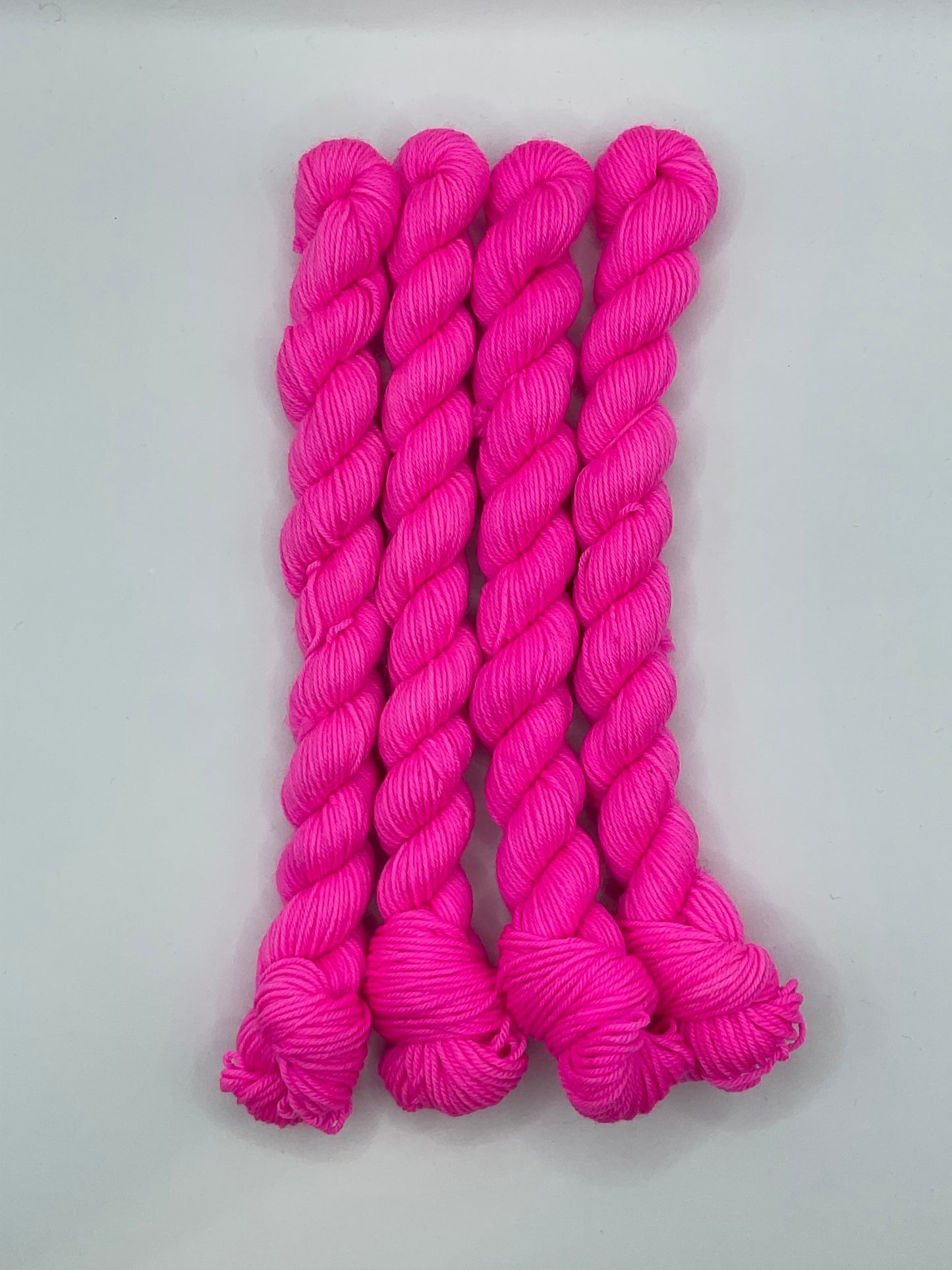 Mini Neon Pink Fingering Skein