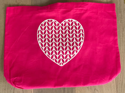 Knitted Heart Tote Bags