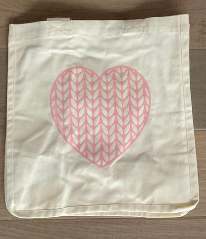 Knitted Heart Tote Bags