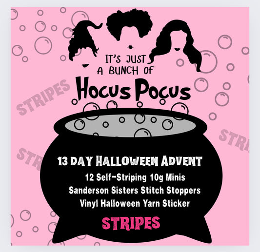 Hocus Pocus Halloween Self-Striping Mini Skein Advents