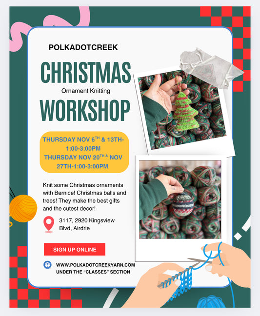 Christmas Ornament Knitting Class in AIRDRIE