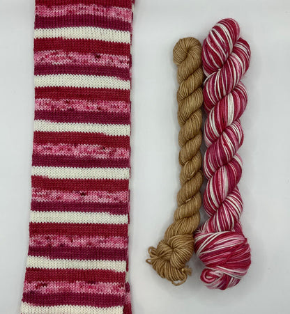 Strawberry Sundae Fingering Self-Striping Sock Set