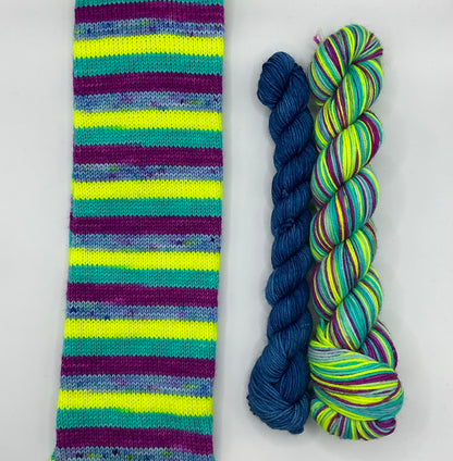 Brain Freeze Fingering Self-Striping Sock Set