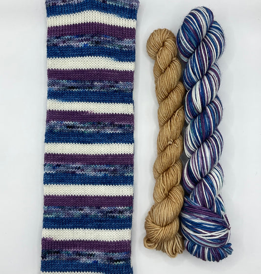 Blueberry Cheesecake Fingering Self-Striping Sock Set