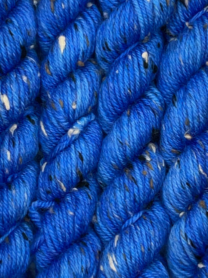 Mini DK Tweed Brilliant Blue Skein