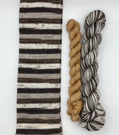 Cookies and Cream Fingering Self-Striping Sock Set