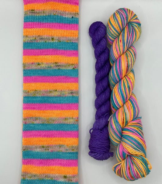 Glow Sticks Fingering Self-Striping Sock Set