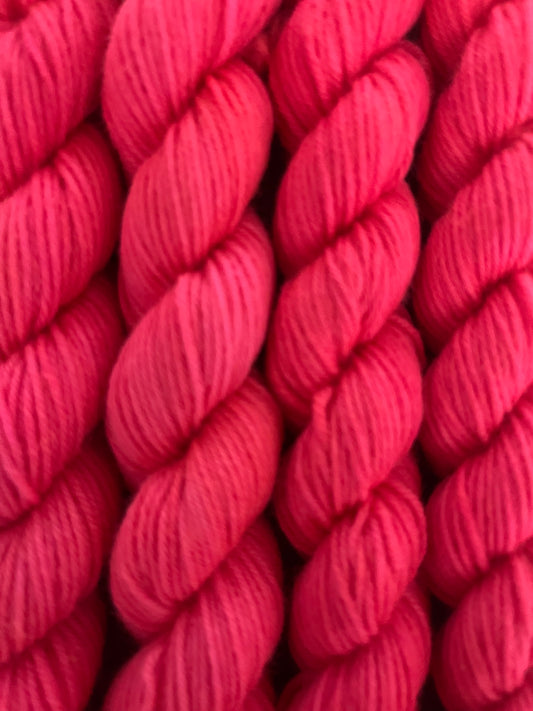 Mini Fingering Neon Coral Skein