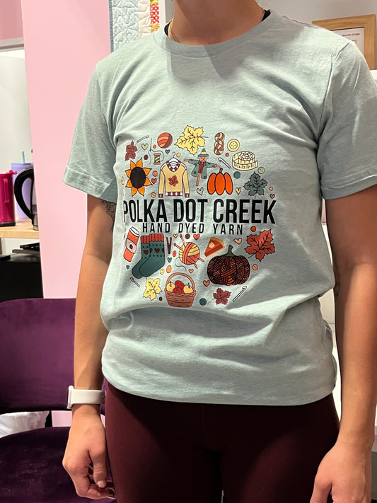 Fall Polka Dot Creek Shirt 100% Cotton