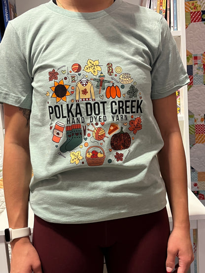 Fall Polka Dot Creek Shirt 100% Cotton