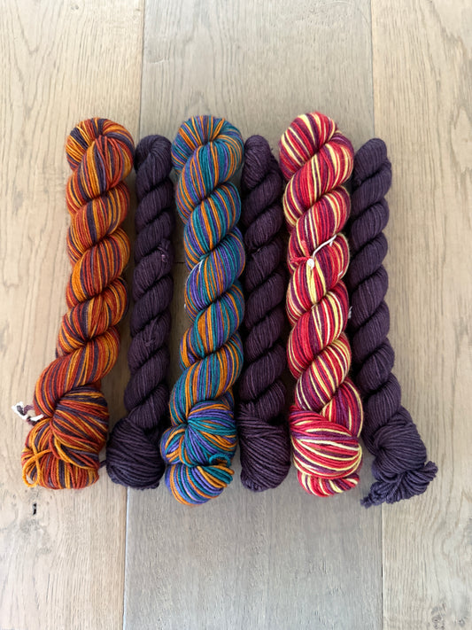Sanderson Sisters 3 Pack Fingering Self Striping Sock Sets