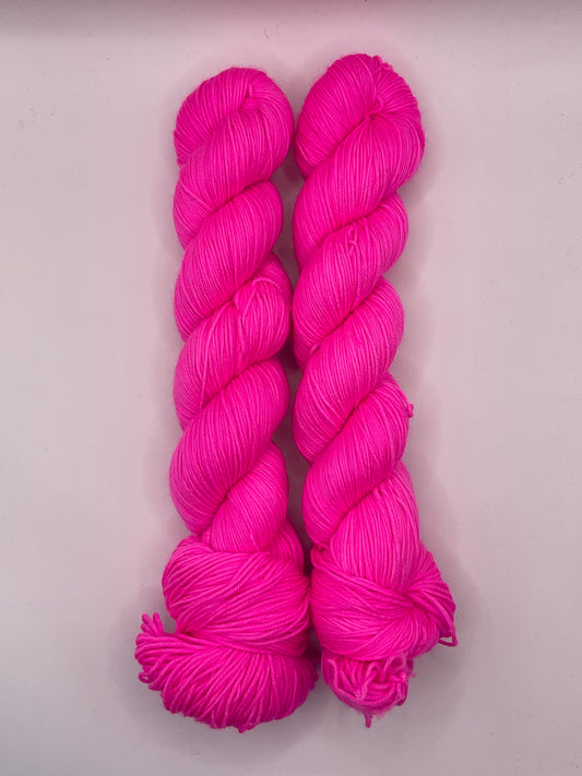 Neon Pink Fingering Yarn