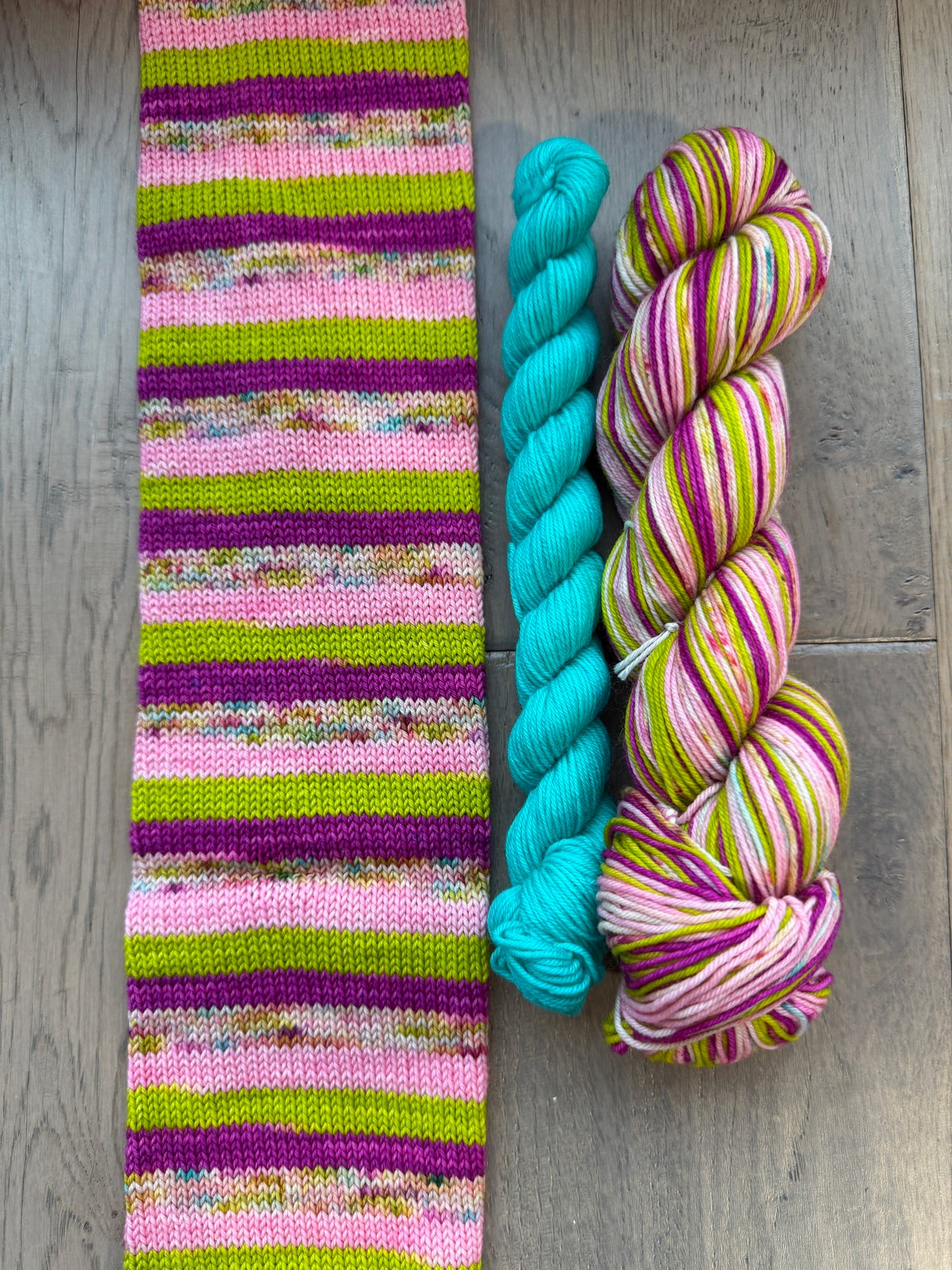 "I fell in love with Jess the minute she walked in the door" Fingering self striping sock set