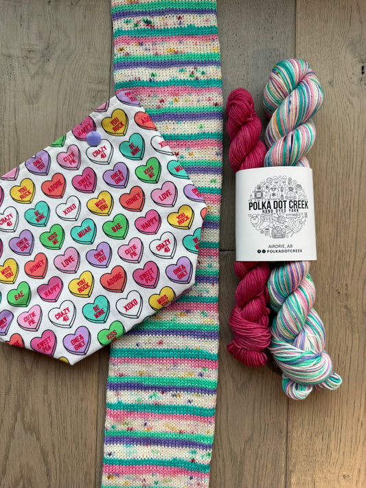 Cutie Pie Fingering Self Striping sock set with Snap Bag