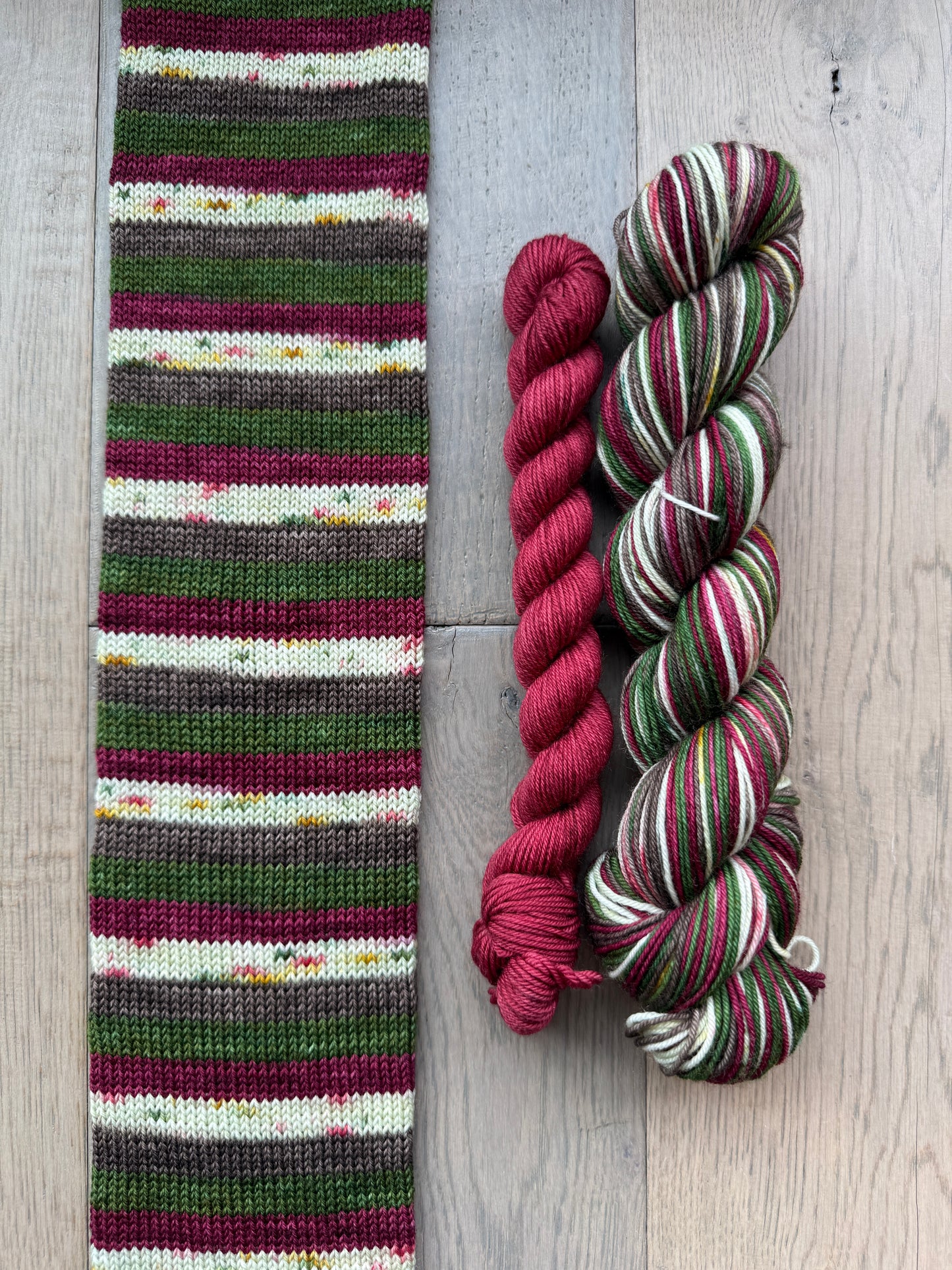O Christmas Tree Fingering Self-Striping Sock Set