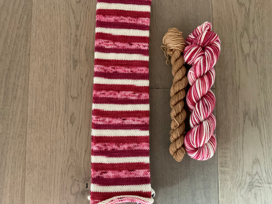 Strawberry Sundae Fingering Self-Striping Sock Set
