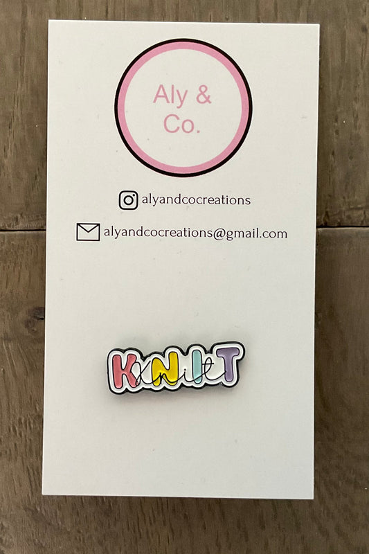 Knit enamel pin