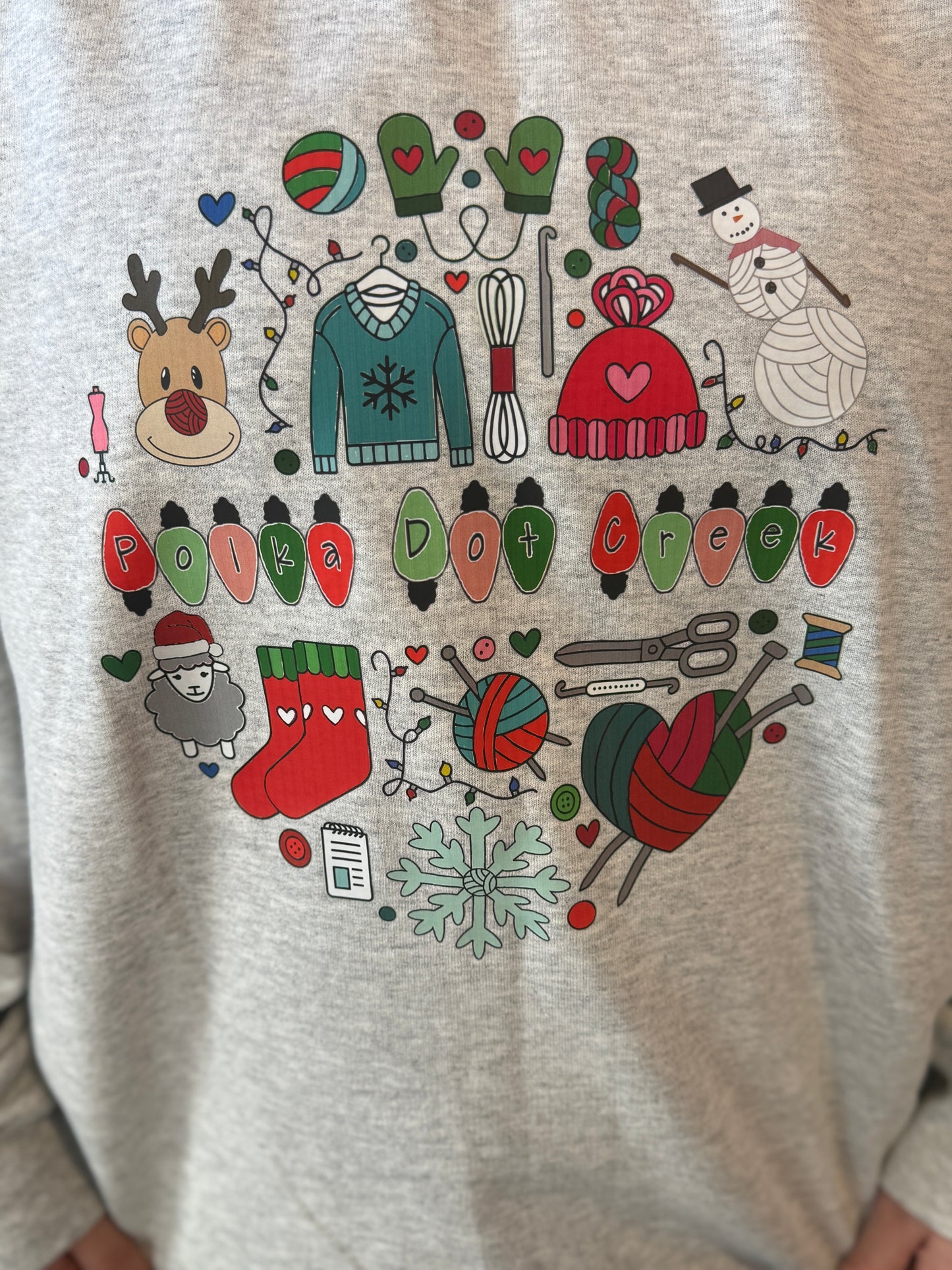 Christmas Polka Dot Creek Sweatshirt 100% Cotton