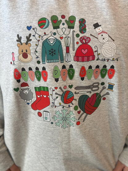 Christmas Polka Dot Creek Sweatshirt 100% Cotton