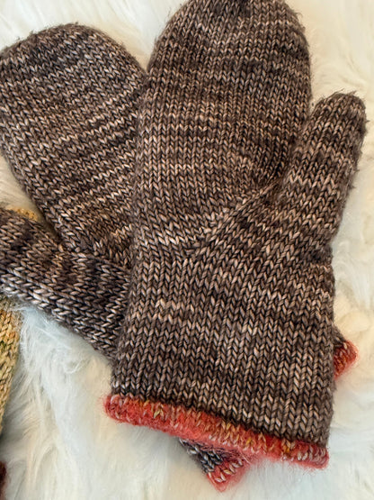 Luffe lined mittens class with Bernice