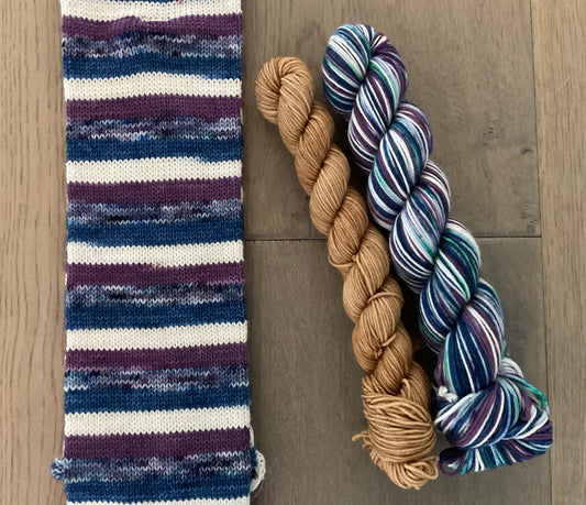 Blueberry Cheesecake Fingering Self-Striping Sock Set