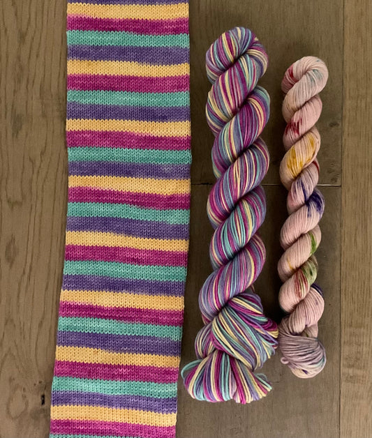 Conversation Hearts Fingering Self-Striping Sock Set