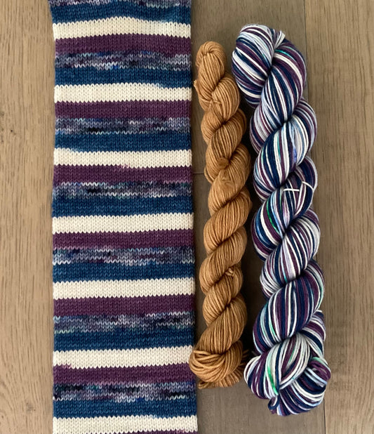 Blueberry Cheesecake Fingering Self-Striping Sock Set