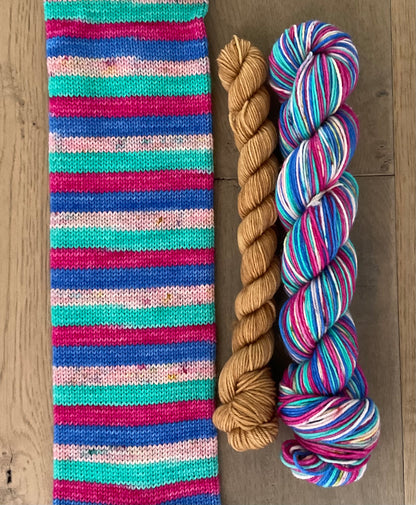 Bubble Gum Fingering Self-Striping Sock Set