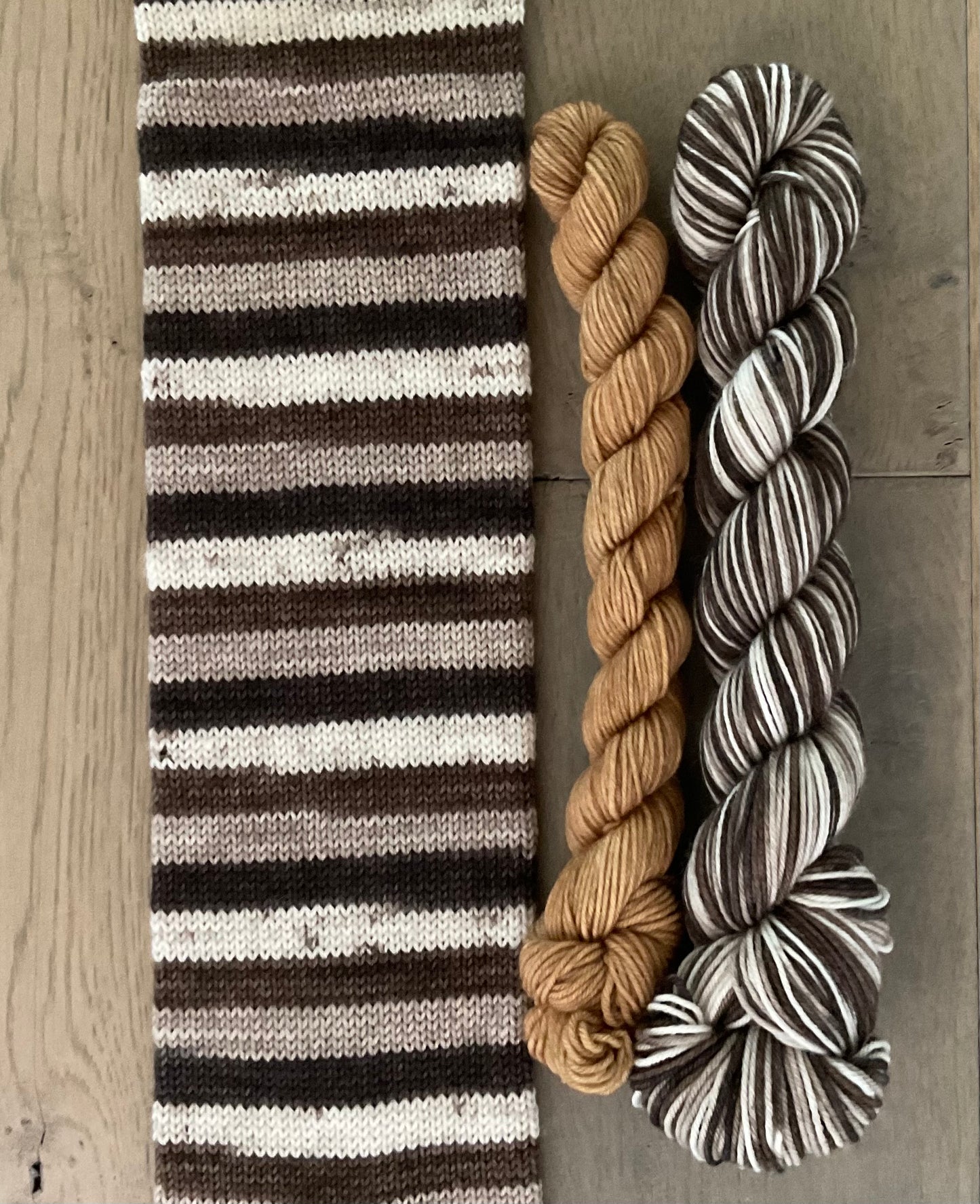 Cookies and Cream Fingering Self-Striping Sock Set