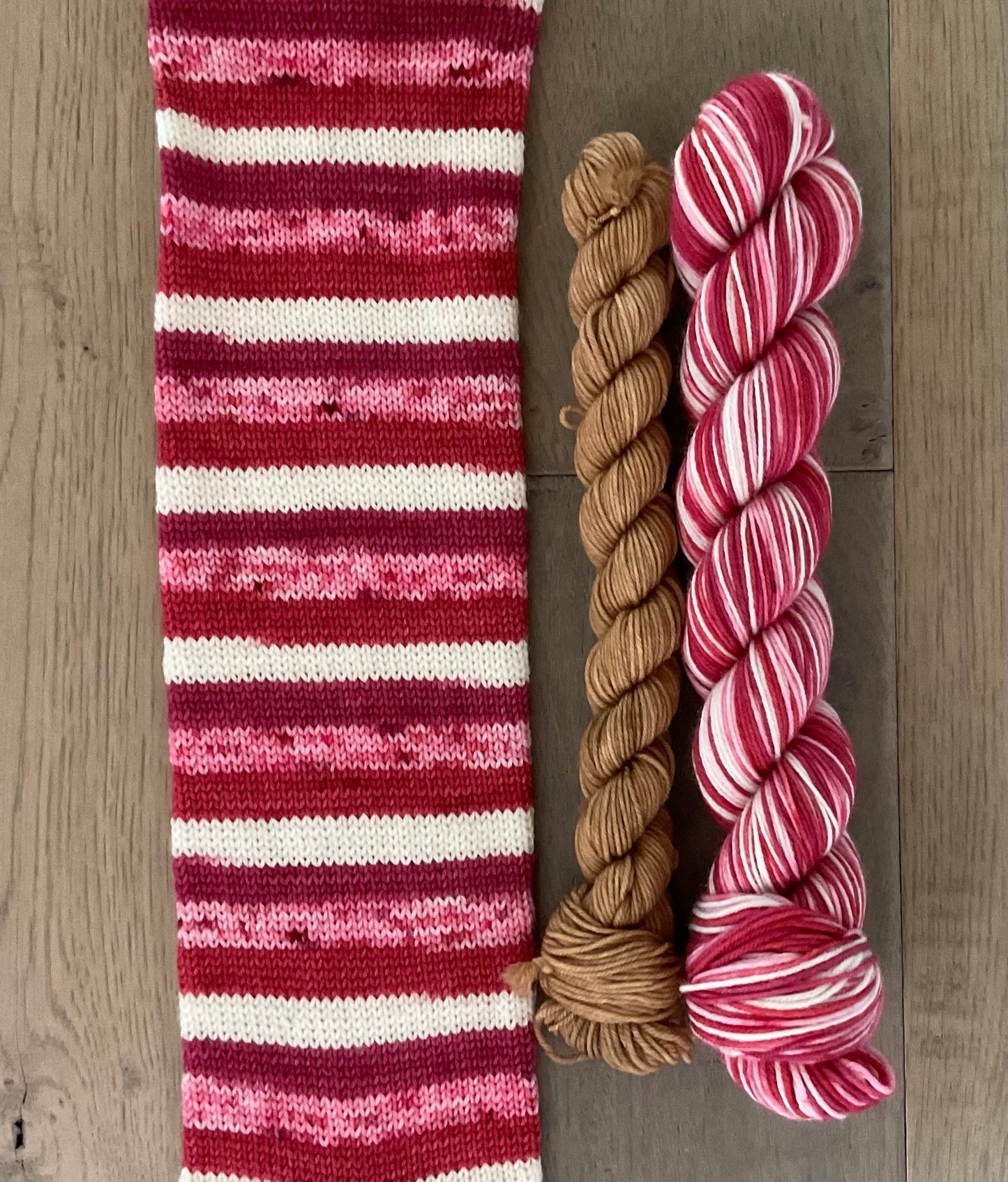 Strawberry Sundae Fingering Self-Striping Sock Set