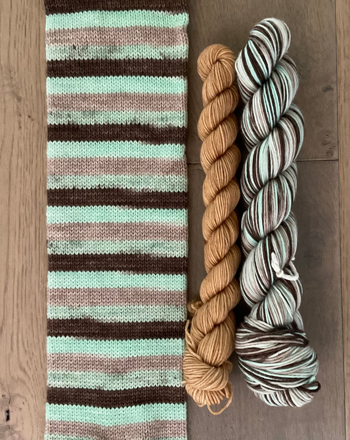Mint Chocolate Chip Fingering Self-Striping Sock Set